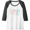 image:imagePeace Love amp Dental  Dental Specialist Dental Gifts Raglan Baseball TeeDark Heather GreyWhite