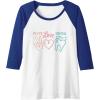 image:imagePeace Love amp Dental  Dental Specialist Dental Gifts Raglan Baseball TeeRoyal BlueWhite
