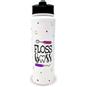 image:imageBrooke amp Jess Designs Floss Boss 24 oz Insulated Water Bottle Dental Assistant Hygienist Appreciation Gifts for Dentists WomenFloss Boss 24 oz