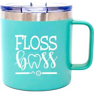 image:imageBrooke amp Jess Designs Floss Boss 24 oz Insulated Water Bottle Dental Assistant Hygienist Appreciation Gifts for Dentists WomenFloss Boss Teal 14 oz
