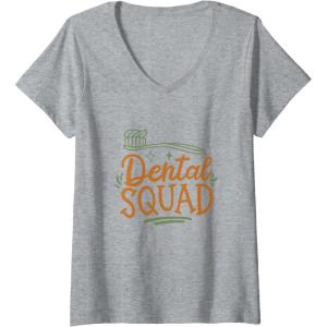 image:imageDental Squad  Dental Specialist Dental Gifts VNeck TShirtHeather Grey