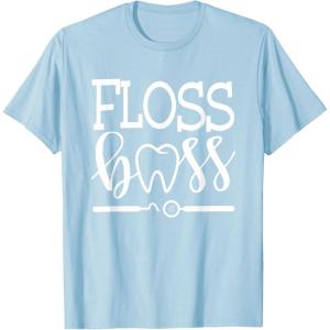image:imageFloss Boss Dentist Dental Hygienist amp Assistant Gift TShirtBaby Blue