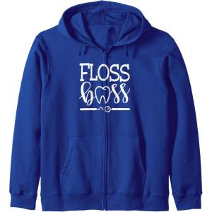 image:imageFloss Boss Dentist Dental Hygienist amp Assistant Gift Zip HoodieRoyal Blue