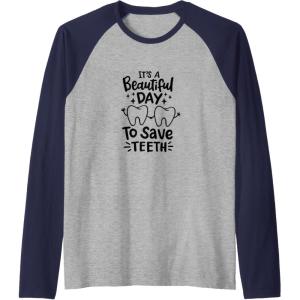 image:imageIts A Beautiful Day to Save Teeth  Dental Specialist Gifts Raglan Baseball TeeNavy BlueAthletic Heather