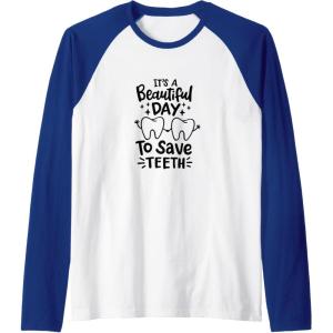 image:imageIts A Beautiful Day to Save Teeth  Dental Specialist Gifts Raglan Baseball TeeRoyal BlueWhite