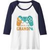 image:imageLeveled Up To Grandpa  Grandpa Gift Raglan Baseball TeeNavy BlueWhite