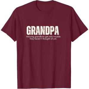 image:imageGrandpa Helping Grandkds Get Into Trouble  Grandpa Gift TShirtBurgundy