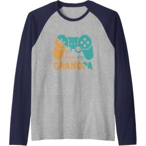 image:imageLeveled Up To Grandpa  Grandpa Gift Raglan Baseball TeeNavy BlueAthletic Heather