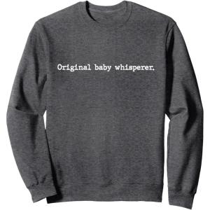 image:imageOriginal Baby Whisperer  New Dad Dad To Be Gift SweatshirtDark Heather Grey