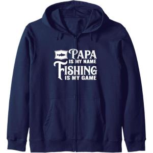 image:imagePapa Is My Name Fishing is My Game Gift for Grandpa Papa Zip HoodieNavy Blue