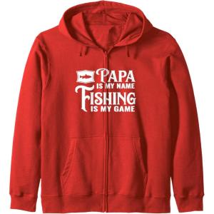 image:imagePapa Is My Name Fishing is My Game Gift for Grandpa Papa Zip HoodieRed