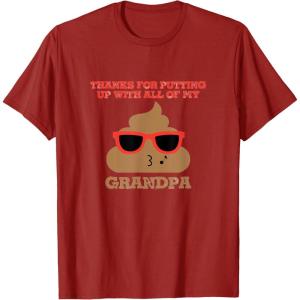 image:imageThanks For Putting Up  Grandpa Gift TShirtCranberry Red