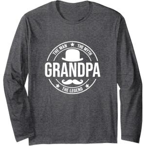 image:imageThe Man The Myth The Legend  Grandpa Gift Long Sleeve TShirtDark Heather Grey