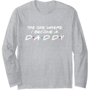 image:imageThe One Where I Become A Daddy  New Dad Dad To Be Gift Long Sleeve TShirtHeather Grey