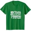 image:imagePapa Is My Name Fishing is My Game Gift for Grandpa Papa TShirtKelly Green