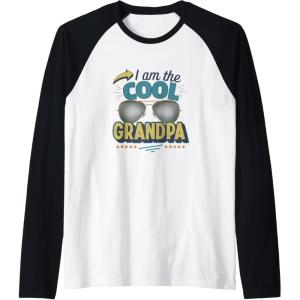 image:imageI am the Cool Grandpa Funny Papa Gift Raglan Baseball TeeBlackWhite