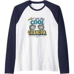 image:imageI am the Cool Grandpa Funny Papa Gift Raglan Baseball TeeNavy BlueWhite
