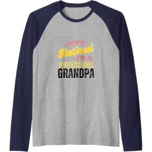 image:imageIm Not Retired Im A Professional Grandpa  Grandpa Gift Raglan Baseball TeeNavy BlueAthletic Heather