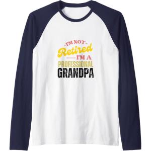 image:imageIm Not Retired Im A Professional Grandpa  Grandpa Gift Raglan Baseball TeeNavy BlueWhite