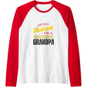 image:imageIm Not Retired Im A Professional Grandpa  Grandpa Gift Raglan Baseball TeeRedWhite