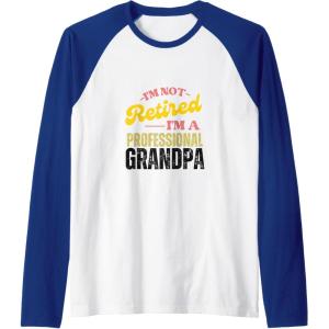 image:imageIm Not Retired Im A Professional Grandpa  Grandpa Gift Raglan Baseball TeeRoyal BlueWhite