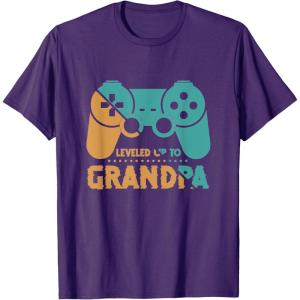 image:imageLeveled Up To Grandpa  Grandpa Gift TShirtPurple
