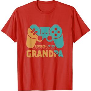 image:imageLeveled Up To Grandpa  Grandpa Gift TShirtRed