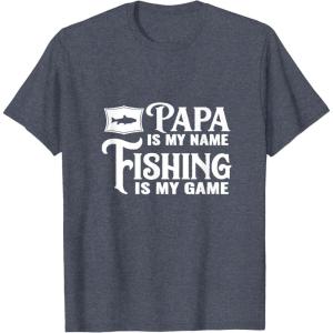 image:imagePapa Is My Name Fishing is My Game Gift for Grandpa Papa TShirtHeather Blue