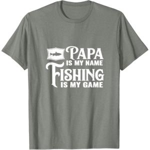 image:imagePapa Is My Name Fishing is My Game Gift for Grandpa Papa TShirtOlive Heather