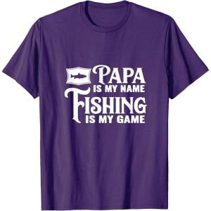 image:imagePapa Is My Name Fishing is My Game Gift for Grandpa Papa TShirtPurple