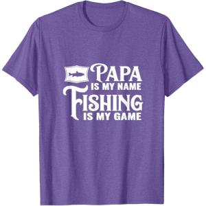 image:imagePapa Is My Name Fishing is My Game Gift for Grandpa Papa TShirtPurple Heather