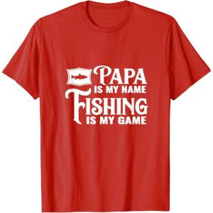 image:imagePapa Is My Name Fishing is My Game Gift for Grandpa Papa TShirtRed
