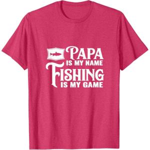 image:imagePapa Is My Name Fishing is My Game Gift for Grandpa Papa TShirtRed Heather