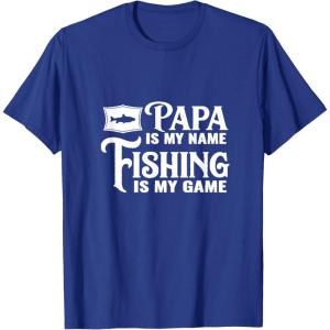 image:imagePapa Is My Name Fishing is My Game Gift for Grandpa Papa TShirtRoyal Blue