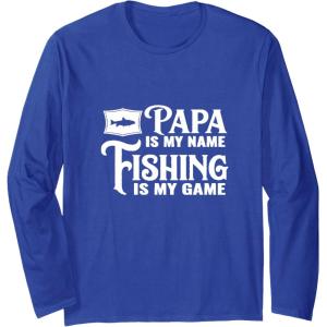 image:imagePapa is My Name Fishing is My Game  Grandpa Papa Gift Long Sleeve TShirtRoyal Blue
