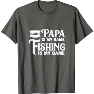 image:imagePapa is My Name Fishing is My Game TShirtAsphalt Grey