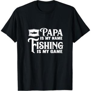 image:imagePapa is My Name Fishing is My Game TShirtBlack