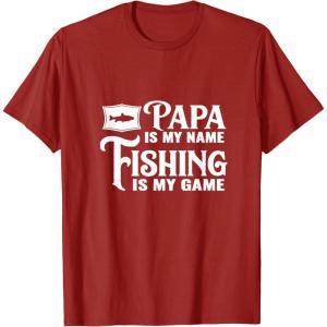 image:imagePapa is My Name Fishing is My Game TShirtCranberry Red