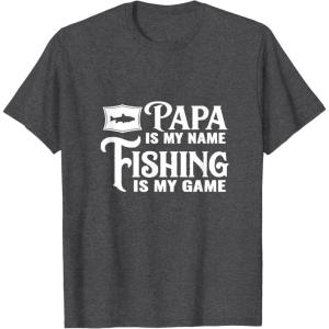 image:imagePapa is My Name Fishing is My Game TShirtDark Heather Grey