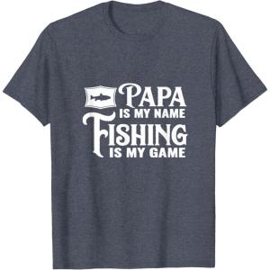 image:imagePapa is My Name Fishing is My Game TShirtHeather Blue