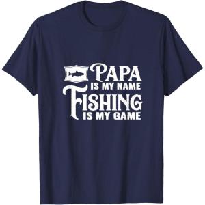 image:imagePapa is My Name Fishing is My Game TShirtNavy Blue
