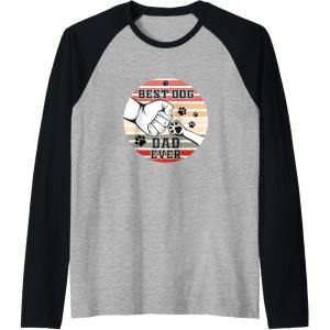 image:imageBest Dog Dad Ever  Dog Dad Gift Raglan Baseball TeeBlackAthletic Heather