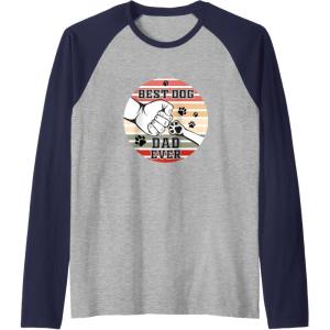 image:imageBest Dog Dad Ever  Dog Dad Gift Raglan Baseball TeeNavy BlueAthletic Heather