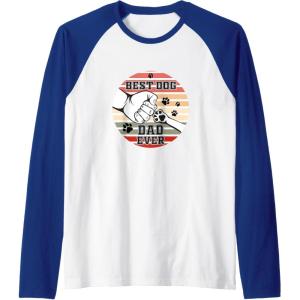 image:imageBest Dog Dad Ever  Dog Dad Gift Raglan Baseball TeeRoyal BlueWhite