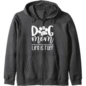 image:imageDog Mom  Great gift for Women Friends Mom Zip HoodieDark Heather Grey