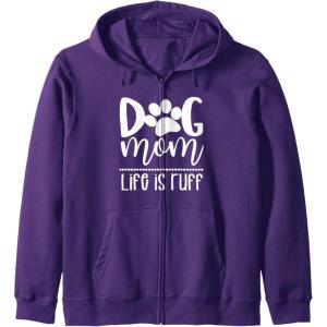 image:imageDog Mom  Great gift for Women Friends Mom Zip HoodiePurple