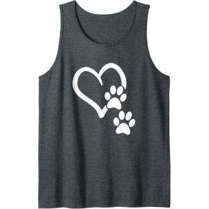 image:imageHeart and Paws  Great Gift for Pet Lovers Tank TopDark Heather Grey