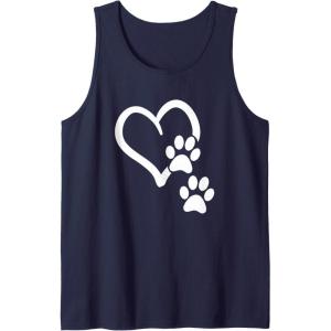 image:imageHeart and Paws  Great Gift for Pet Lovers Tank TopNavy Blue