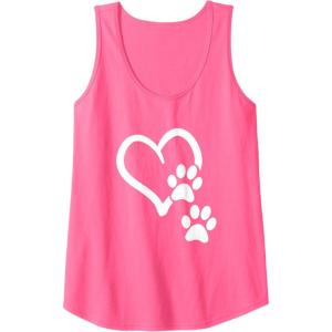 image:imageHeart and Paws  Great Gift for Pet Lovers Tank TopNeon Pink