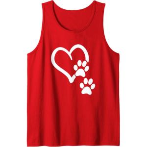 image:imageHeart and Paws  Great Gift for Pet Lovers Tank TopRed